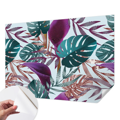 Peel and stick wallpaper mural with a tropical composition