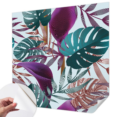 Peel and stick wallpaper mural with a tropical composition