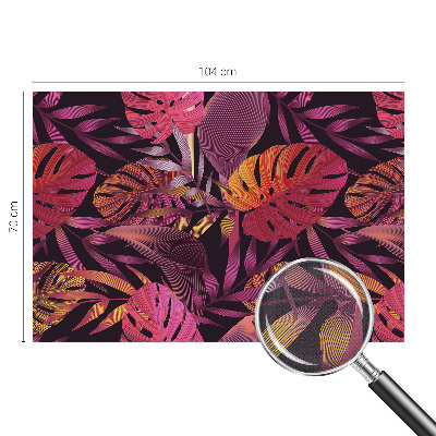 Children's wall mural with an exotic leaves design