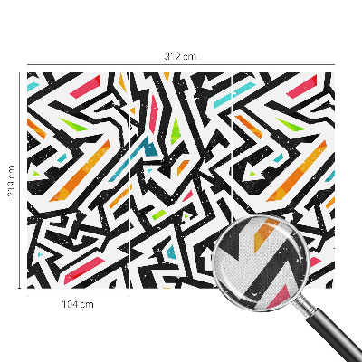 Peel and stick wall mural with an abstract mosaic design
