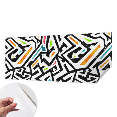 Peel and stick wall mural with an abstract mosaic design