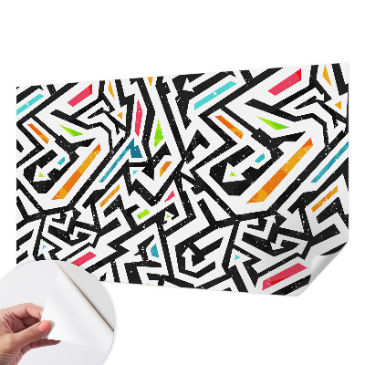 Peel and stick wall mural with an abstract mosaic design