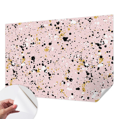 Self-adhesive wall mural with an artistic spotted pattern