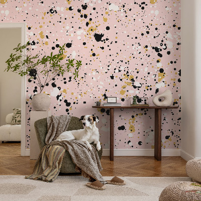 Self-adhesive wall mural with an artistic spotted pattern