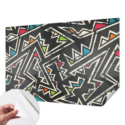 Stick-on wall mural with an energetic geometric pattern