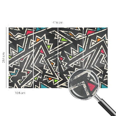 Stick-on wall mural with an energetic geometric pattern