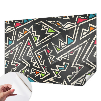 Stick-on wall mural with an energetic geometric pattern