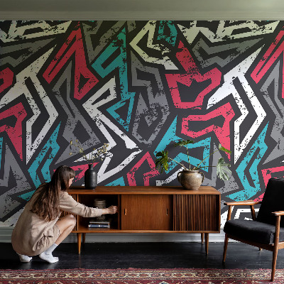 Self-adhesive photo wallpaper with an abstract mosaic design