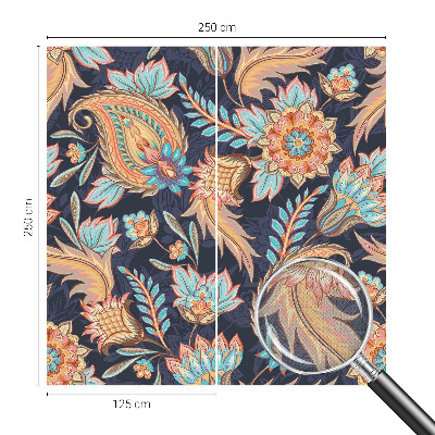 Peel-and-stick wall mural for living room with a floral pattern