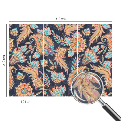 Peel-and-stick wall mural for living room with a floral pattern
