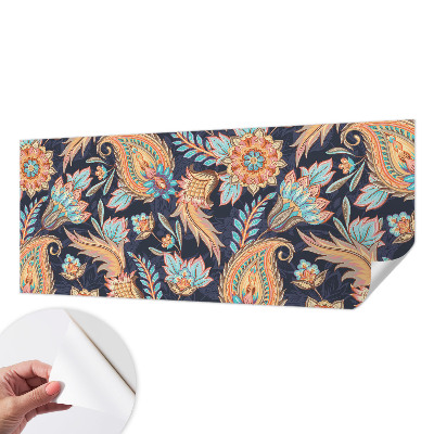 Peel-and-stick wall mural for living room with a floral pattern