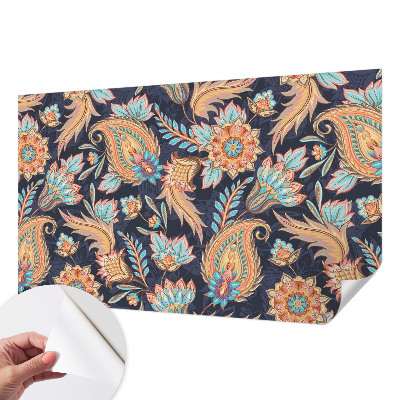 Peel-and-stick wall mural for living room with a floral pattern