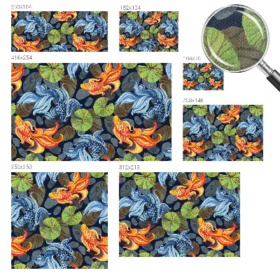 Peel and stick wall mural for bedroom with fish pattern