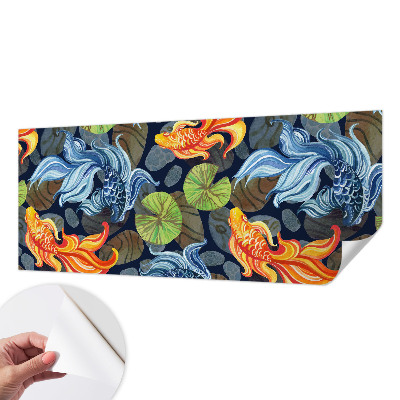 Peel and stick wall mural for bedroom with fish pattern
