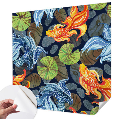 Peel and stick wall mural for bedroom Fish patterns