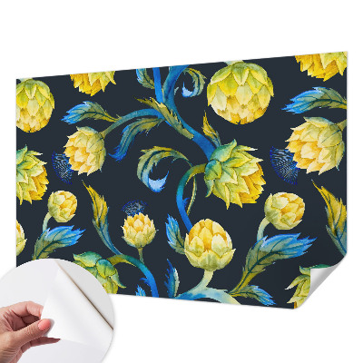 Peel and stick wall mural for kids' room with a plant virtuoso design