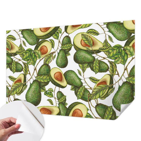 3D photo wallpaper mural with an avocado pattern