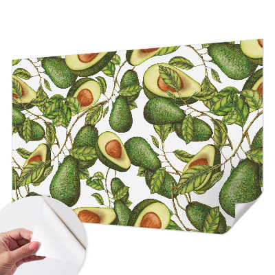 3D photo wallpaper mural with an avocado pattern