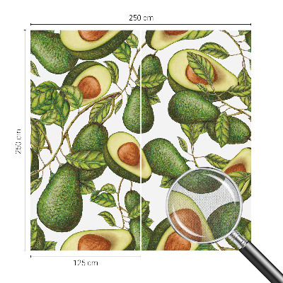 3D photo wallpaper mural with an avocado pattern