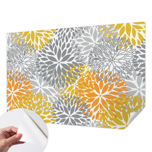Nursery wall mural with a floral energy theme