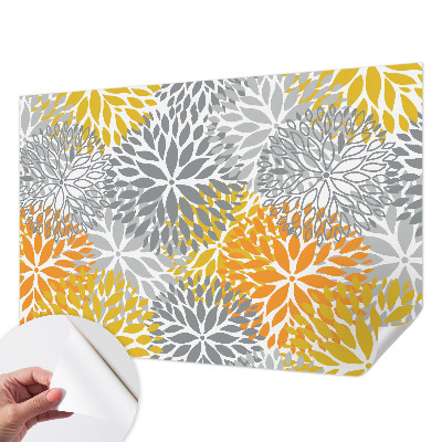 Nursery wall mural with a floral energy theme