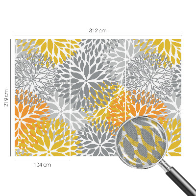 Nursery wall mural with a floral energy theme