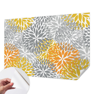 Nursery wall mural with a floral energy theme