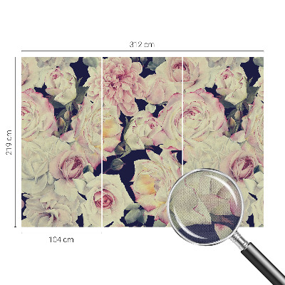 Baby room wall mural with a flower bouquet design
