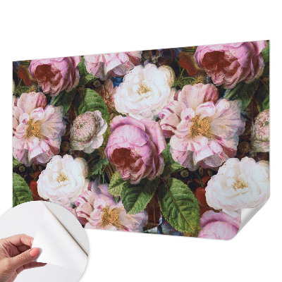 Children's wall mural with a floral elegance design