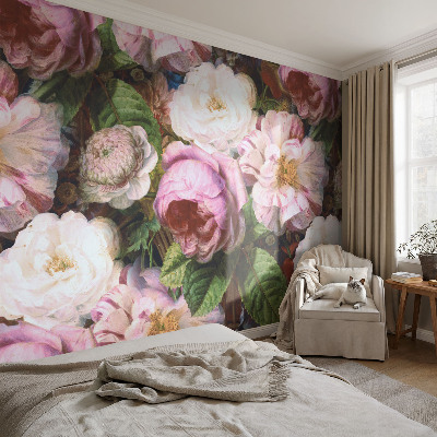 Children's wall mural with a floral elegance design