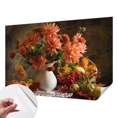 Peel and stick wall mural with an autumn composition