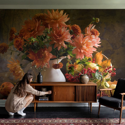 Peel and stick wall mural with an autumn composition