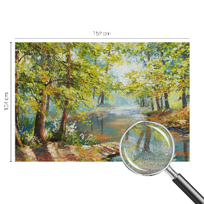 Peel and stick wallpaper mural with an idyllic lake scene