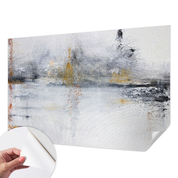 Self-adhesive wall mural with a harmonious abstract design