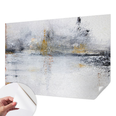 Self-adhesive wall mural with a harmonious abstract design