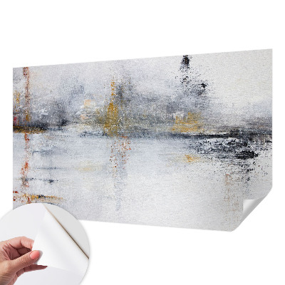 Self-adhesive wall mural with a harmonious abstract design