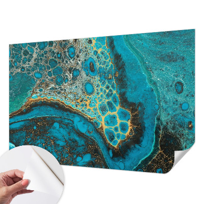 Stick-on wall mural with an abstract structural design