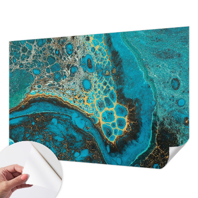 Stick-on wall mural with an abstract structural design