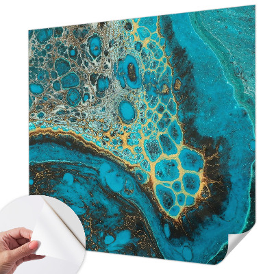 Stick-on wall mural with an abstract structural design