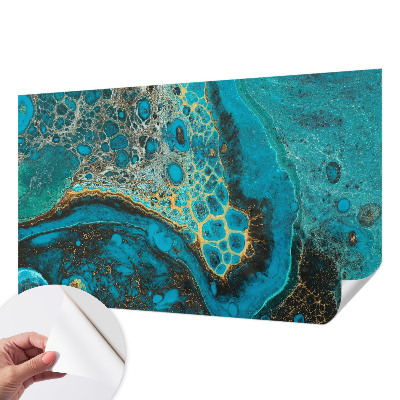 Stick-on wall mural with an abstract structural design
