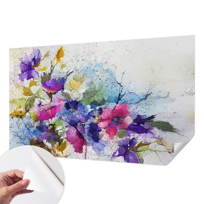 Self-adhesive photo wallpaper with an abstract floral design