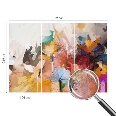 Removable wall mural wallpaper Floral abstract