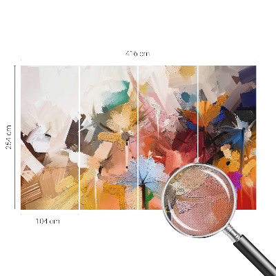 Removable wall mural wallpaper with an abstract floral design
