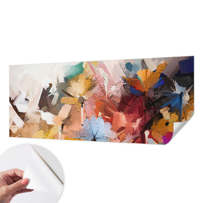Removable wall mural wallpaper with an abstract floral design