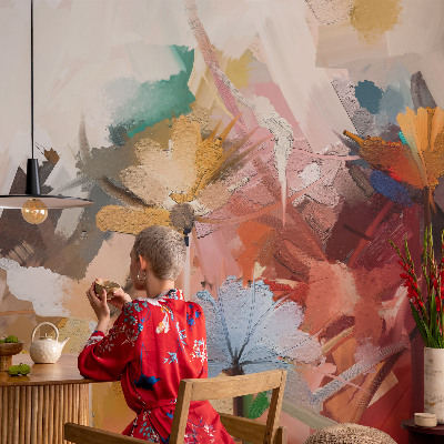 Removable wall mural wallpaper Floral abstract