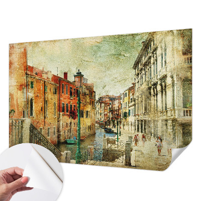 Peel and stick wall mural for living room with an urban impression design