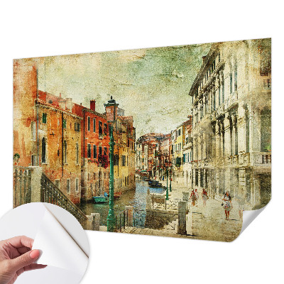 Peel and stick wall mural for living room with an urban impression design