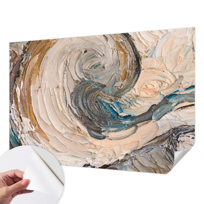 Peel and stick wall mural for kids' room with colorful swirls