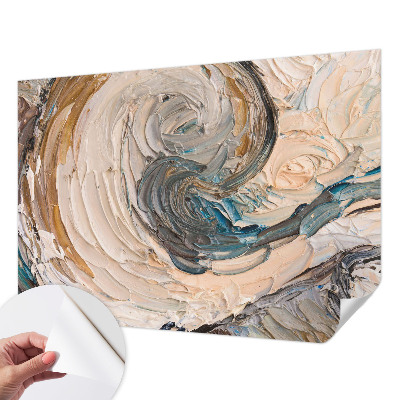 Peel and stick wall mural for kids' room with colorful swirls