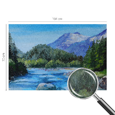3D photo wallpaper mural with mountain scenery